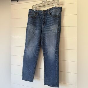 American Eagle Jeans Womens 12 Short Blue Tomgirl Stretch Mid Rise